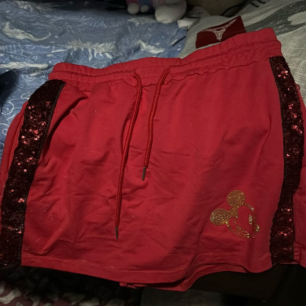 red micky mouse short/skirt very cute! 75% cotton 25%polyester